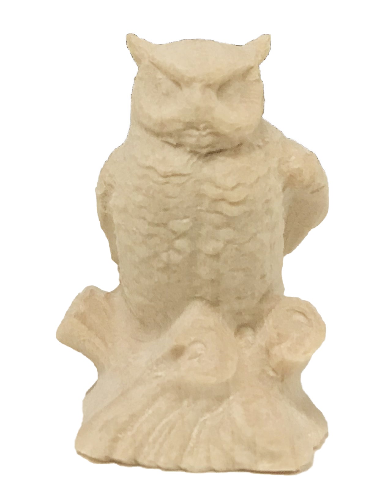 Owl carved in wood - color