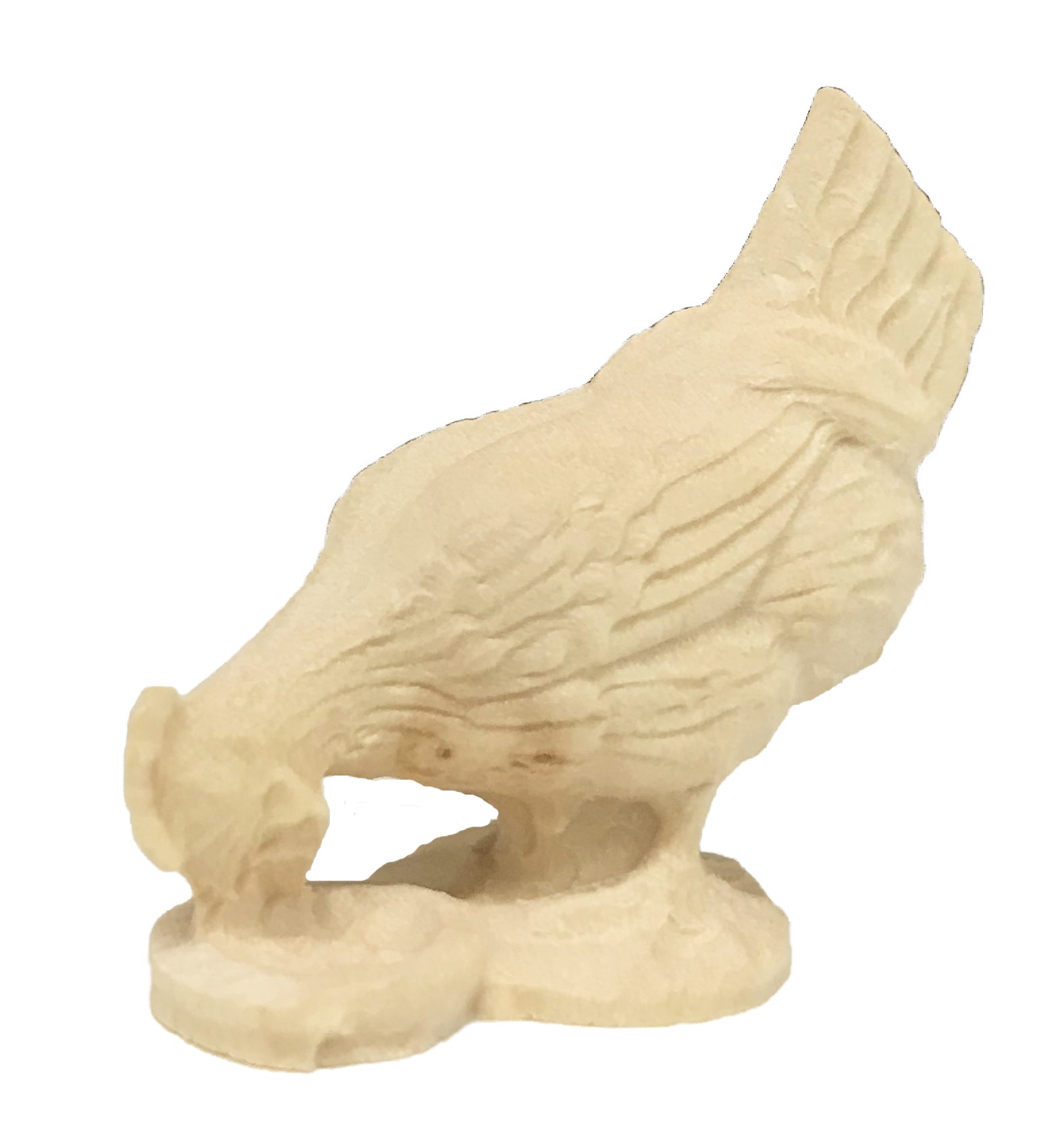 Hen carved in wood - color