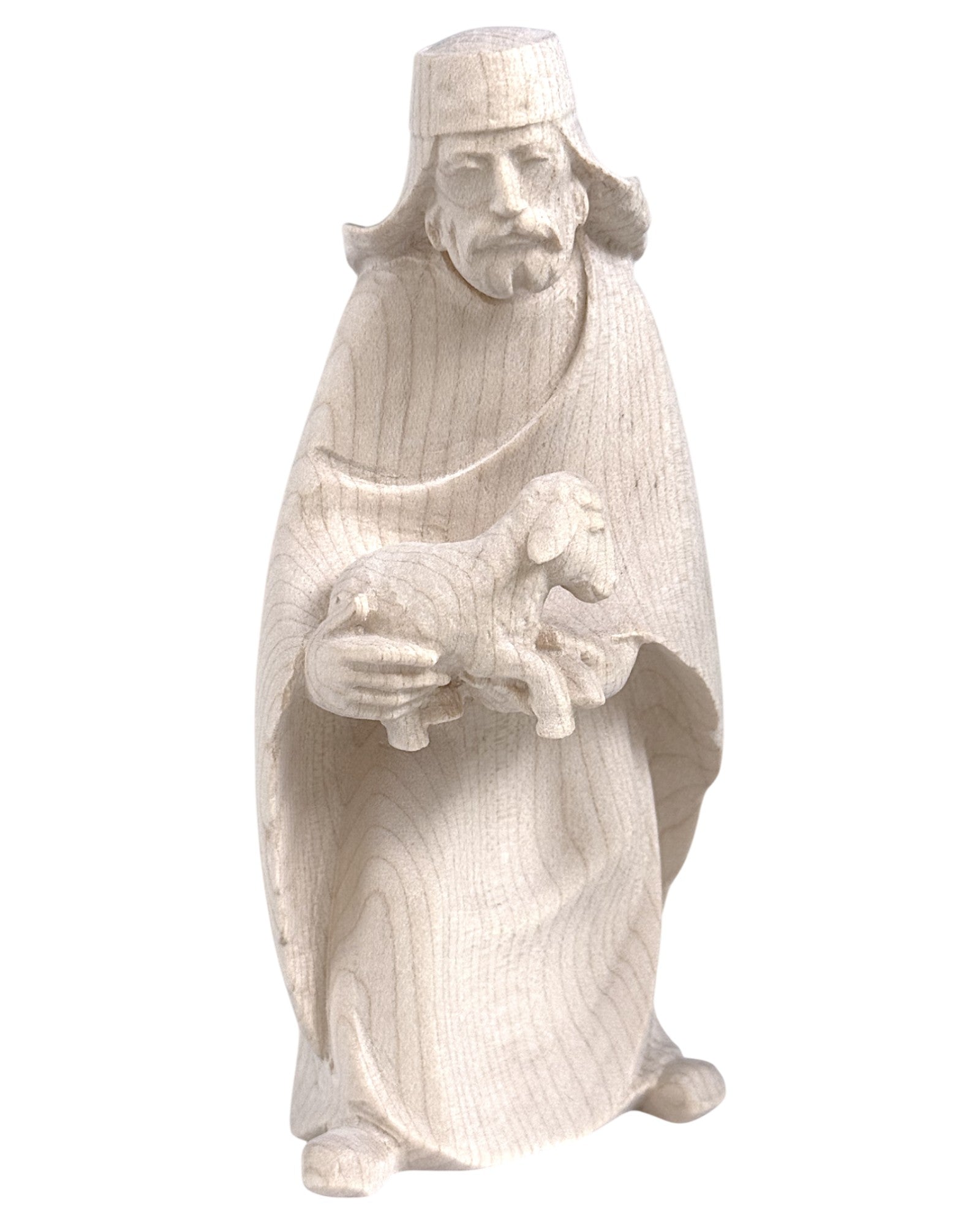 Wood Shepherd with Sheep in arm - color