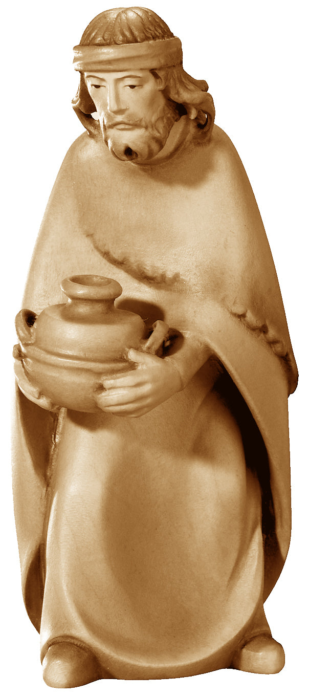 Shepherd with Bowl wood carved - color