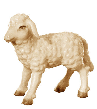 Lamb carved in wood - color