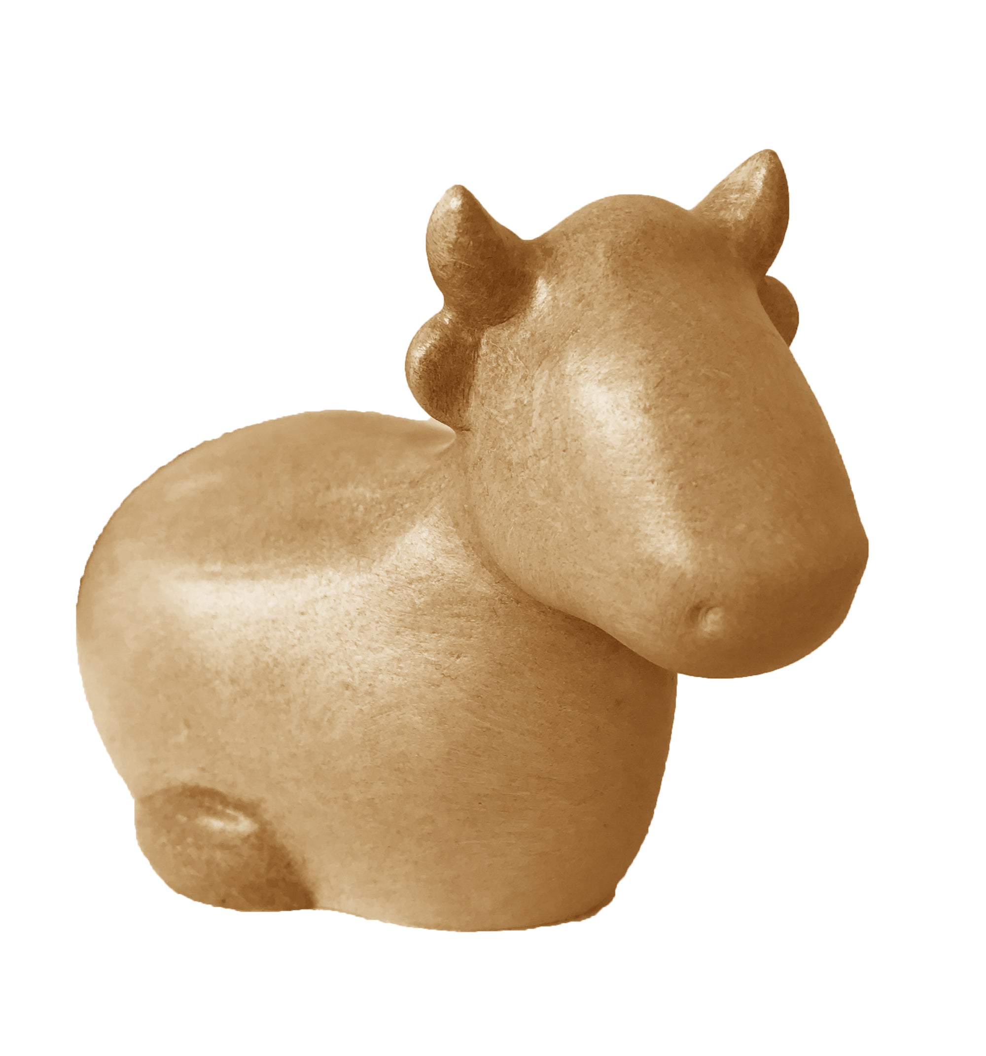Modern stylised wooden ox - color