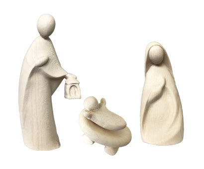 Holy Family without Stable Nativity wood carved - color