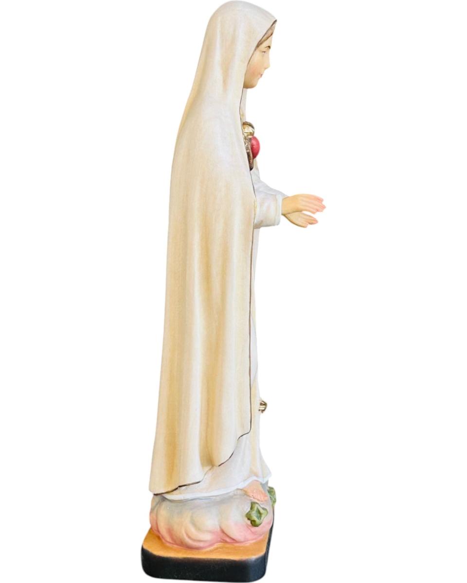 Fatima Sacred Heart of Mary in wood - color