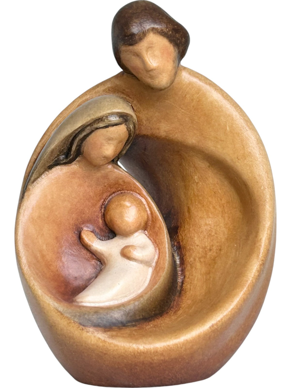 The Family block nativity set carved - color
