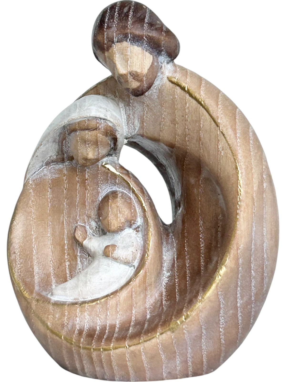The Family block nativity set carved - color