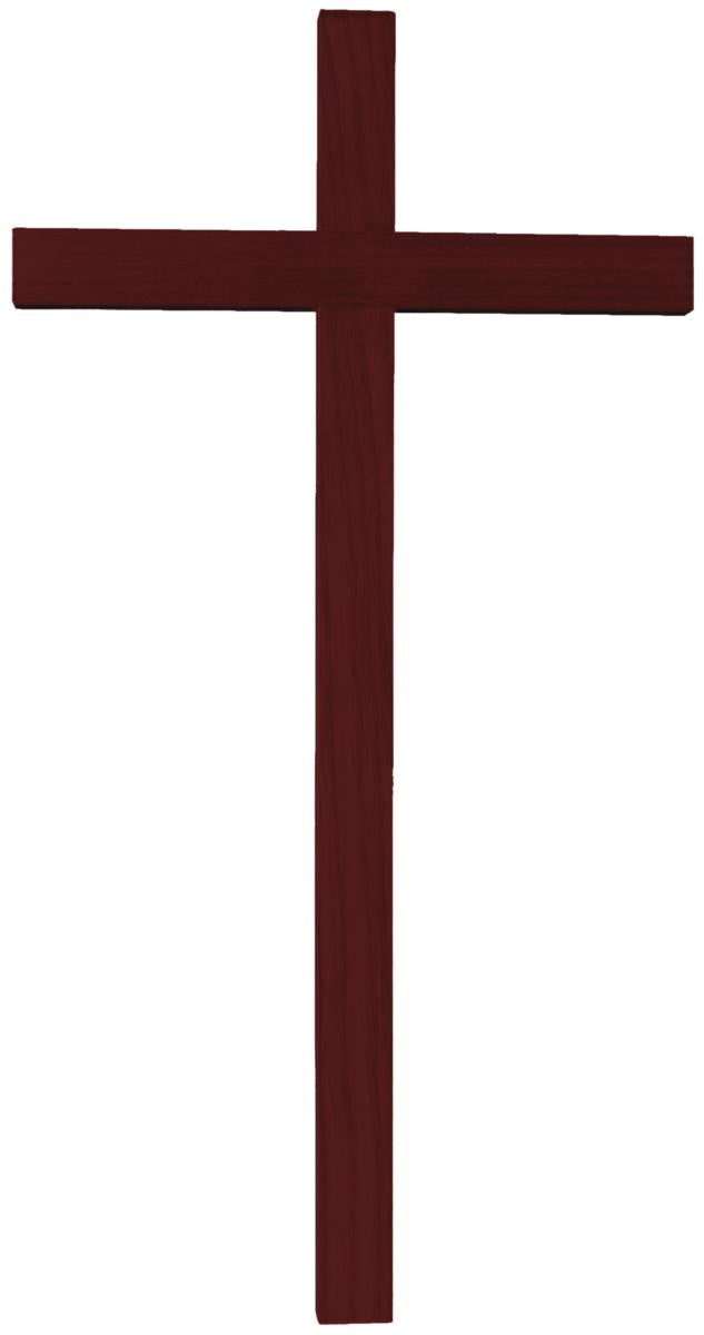 Cruz recta tallada en madera de fresno