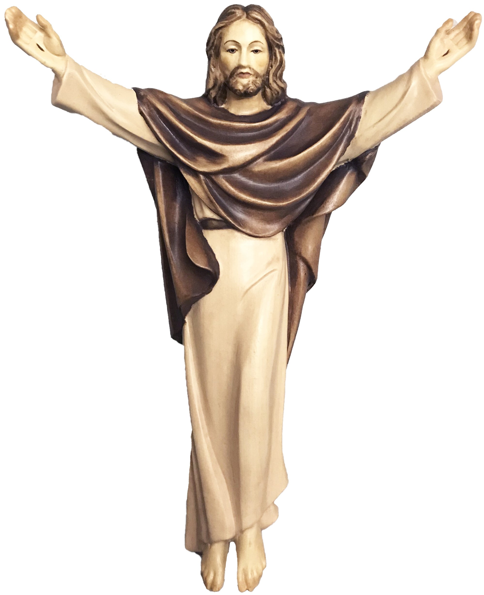 Auferstandener Jesus Christus König aus Holz - mit Ölfarben lasiert