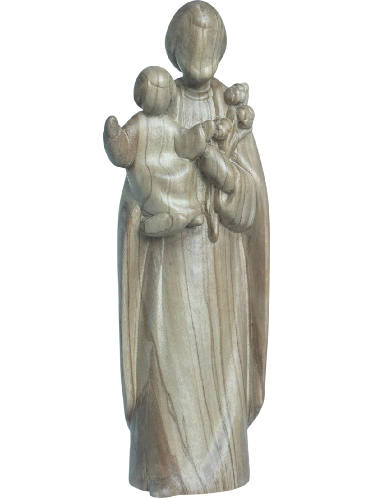 Saint Joseph with Baby Jesus wood carved - color