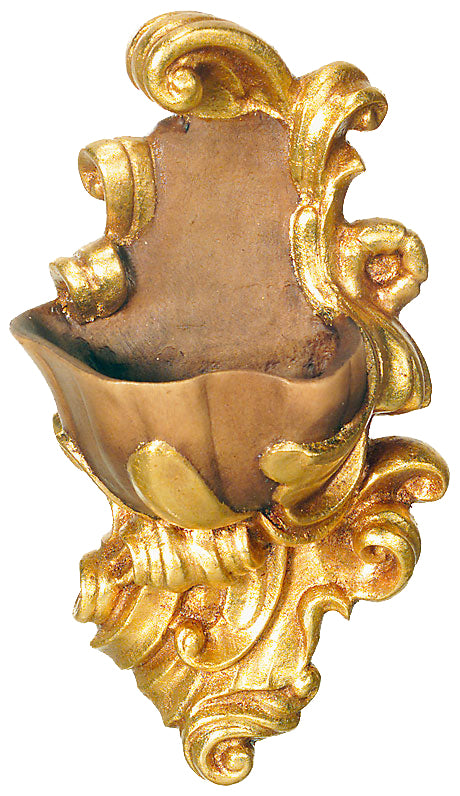 Weihwasser Becken aus Holz - mit Ölfarben lasiert