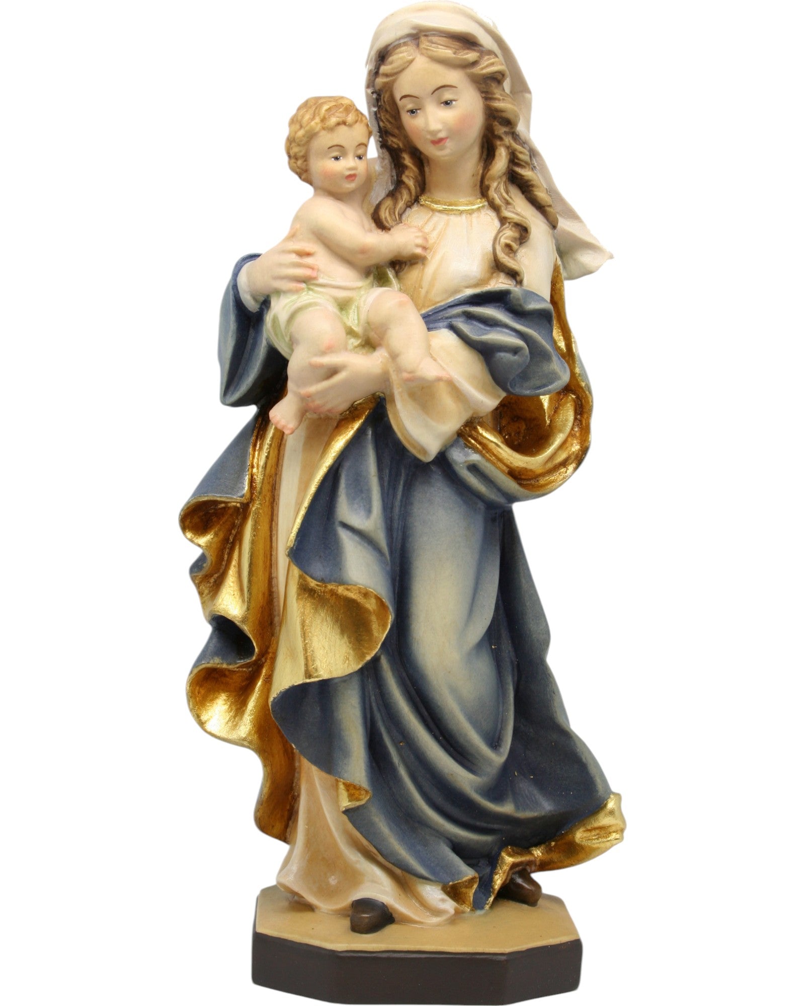 Our Lady of Reverence wood carved Madonna - color