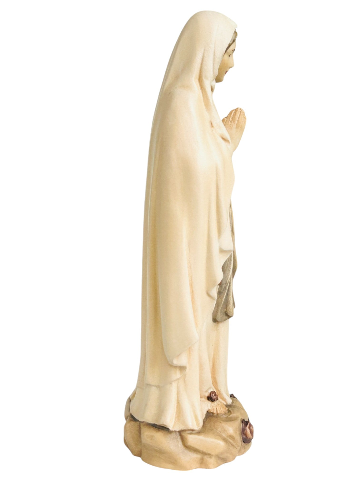 Our Lady Madonna of Lourdes Hand carved - color