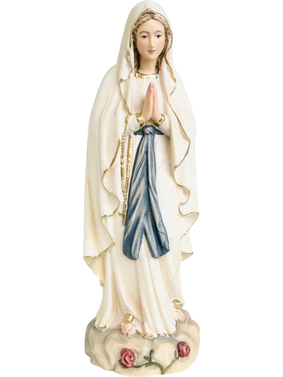 Our Lady Madonna of Lourdes Hand carved - color