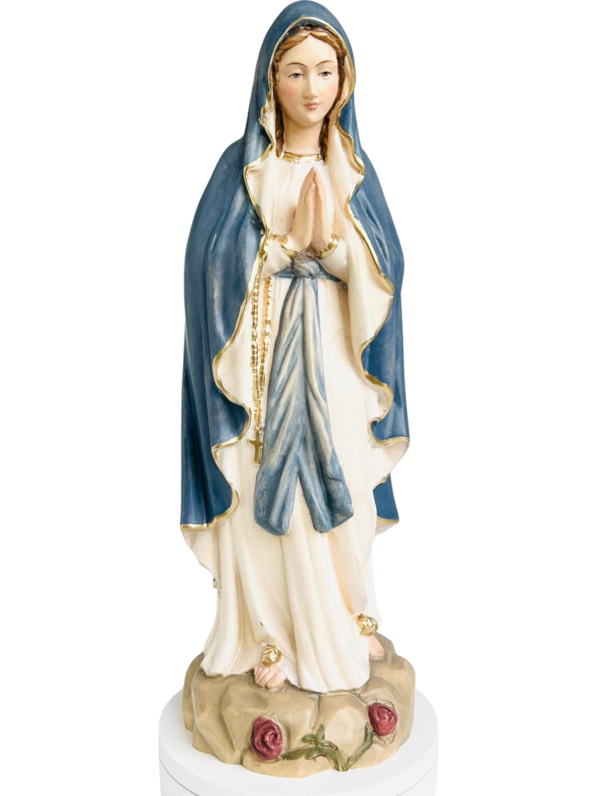 Our Lady Madonna of Lourdes Hand carved - color