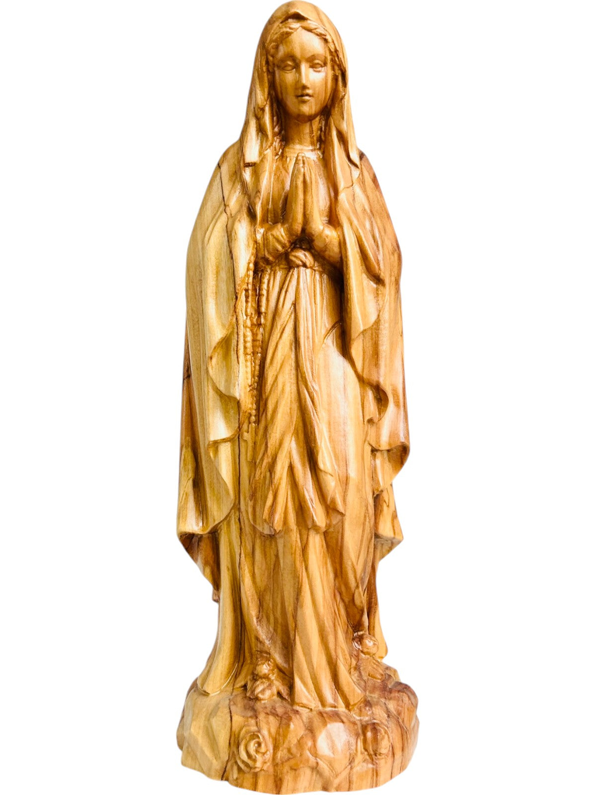 Our Lady Madonna of Lourdes Hand carved - color