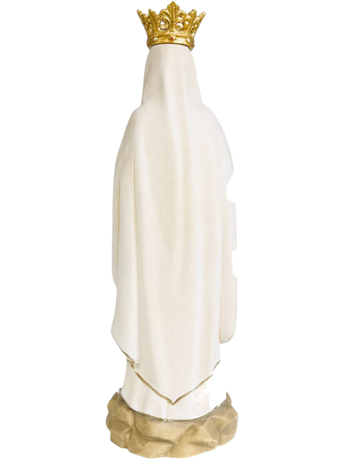 Our Lady of Lourdes with Crown wood statue - color