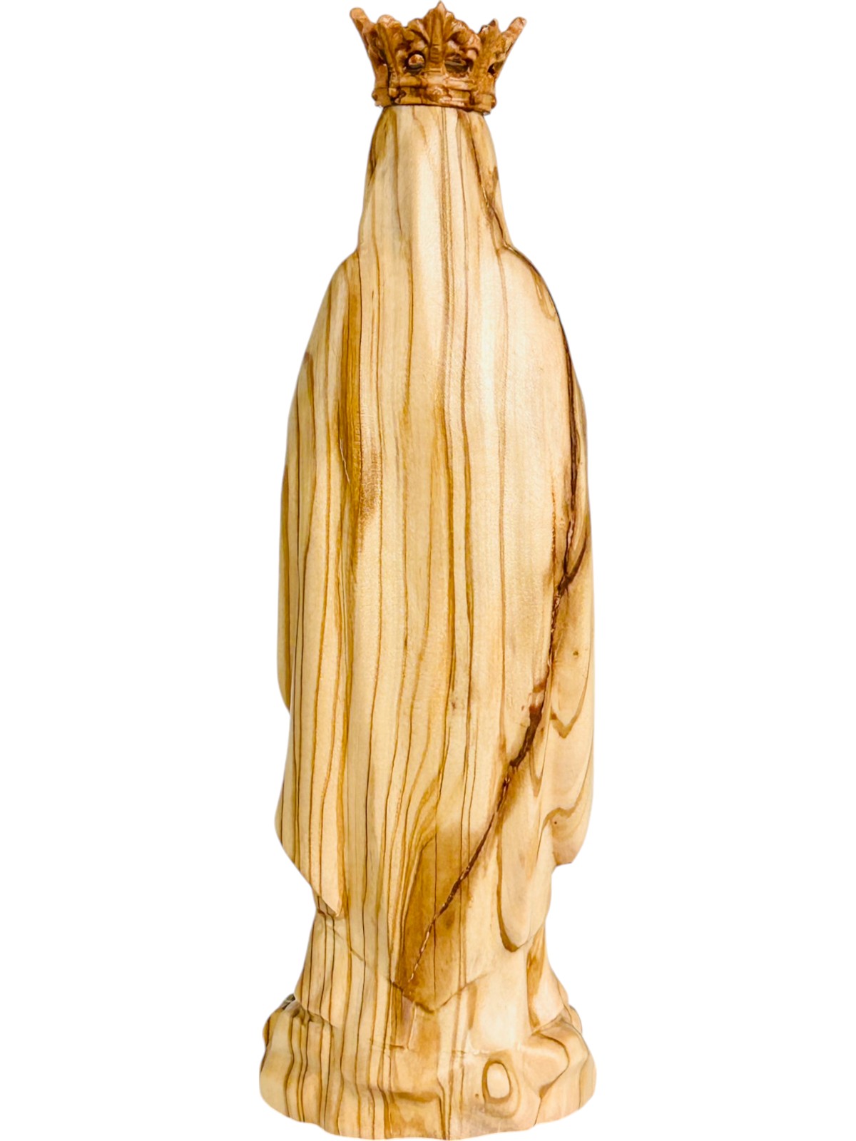 Our Lady of Lourdes with Crown wood statue - color