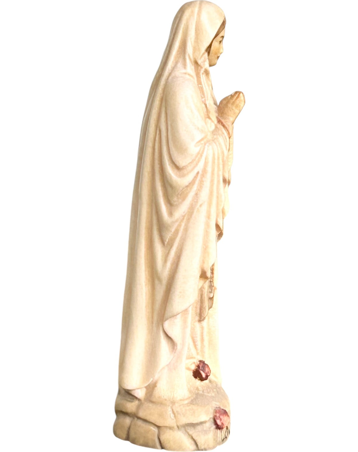 Our Lady of Lourdes wood carved - color
