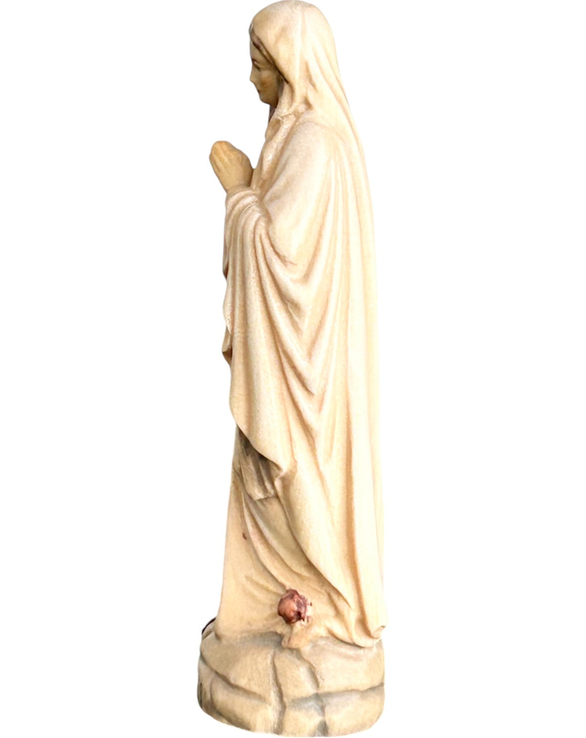 Our Lady of Lourdes wood carved - color