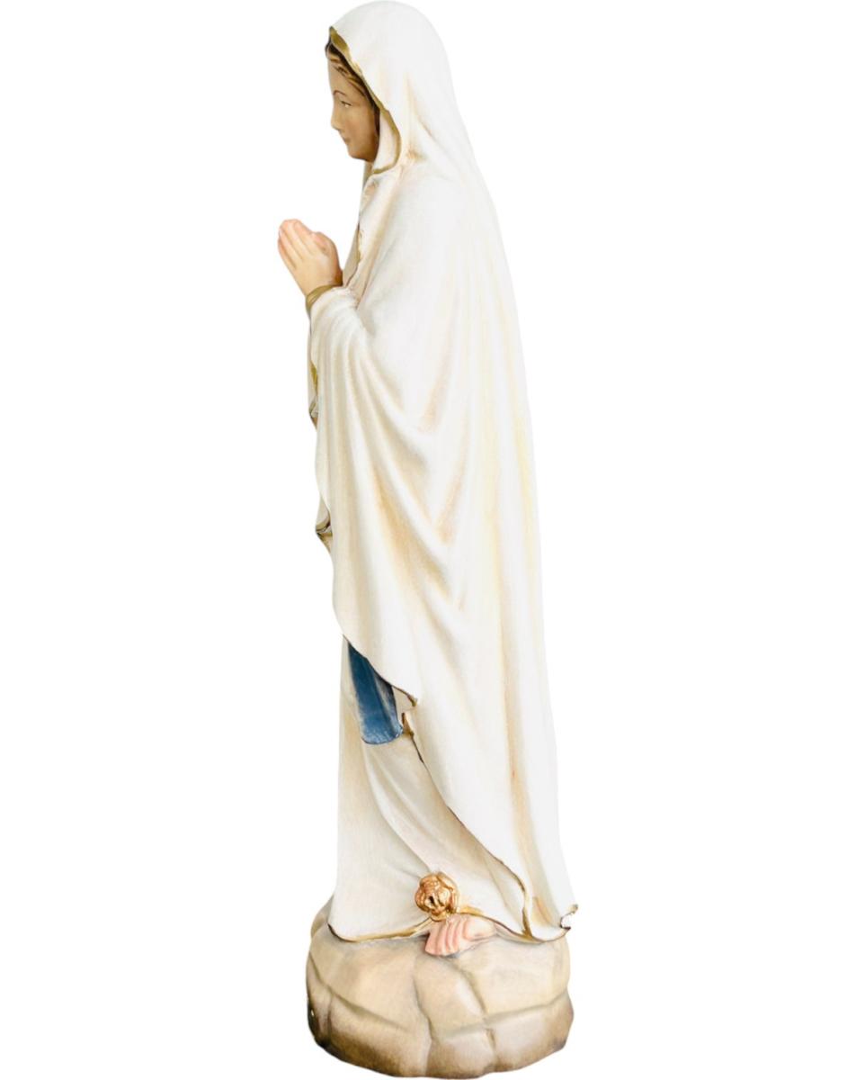 Our Lady of Lourdes wood carved - color