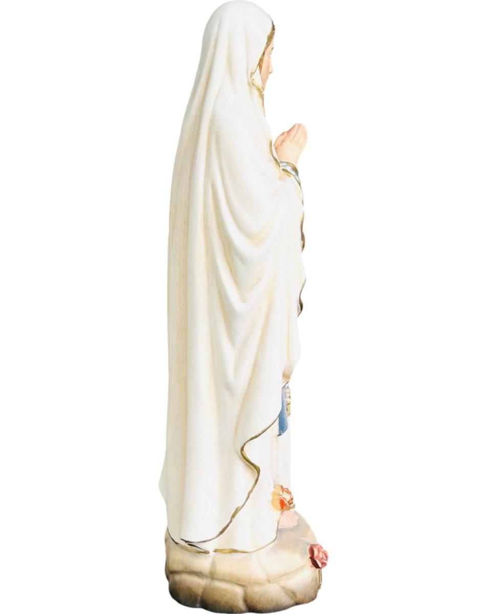 Our Lady of Lourdes wood carved - color