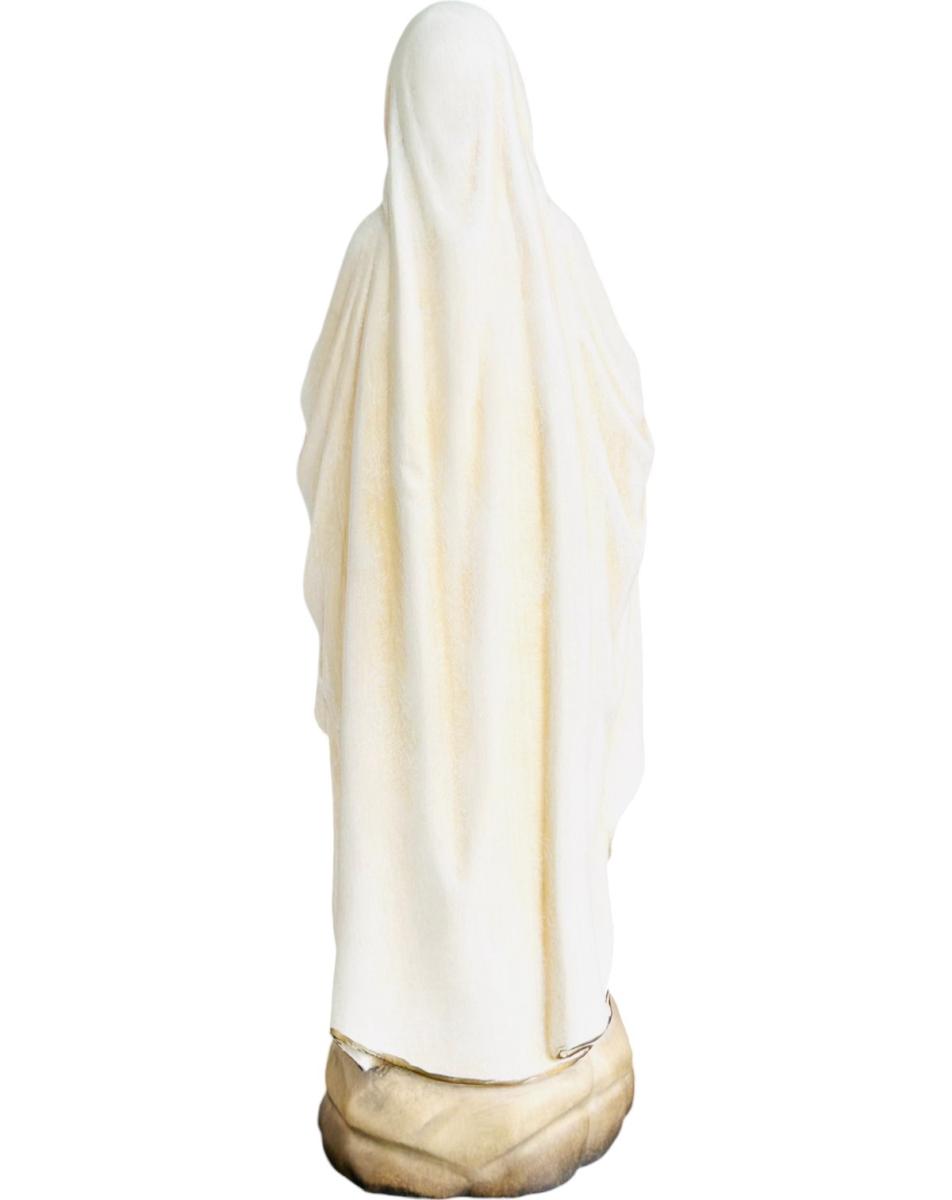 Our Lady of Lourdes wood carved - color