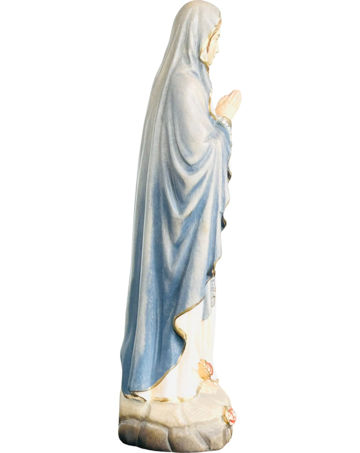 Our Lady of Lourdes wood carved - color