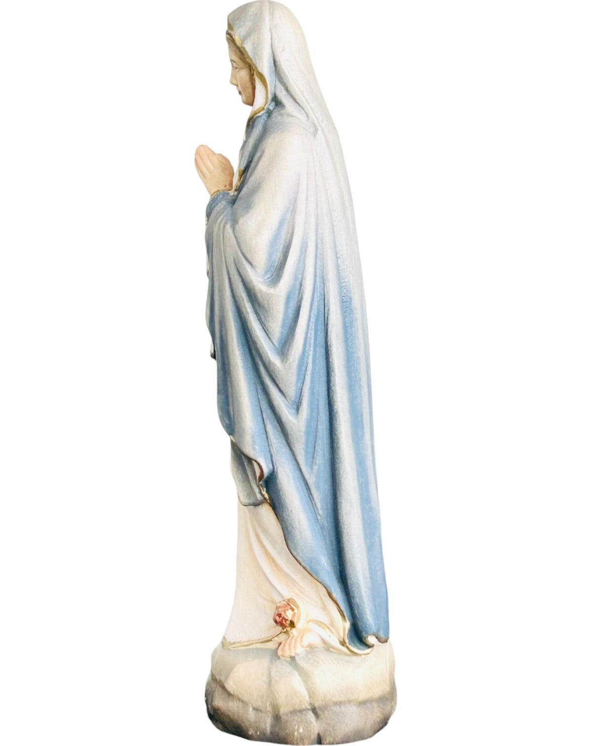 Our Lady of Lourdes wood carved - color