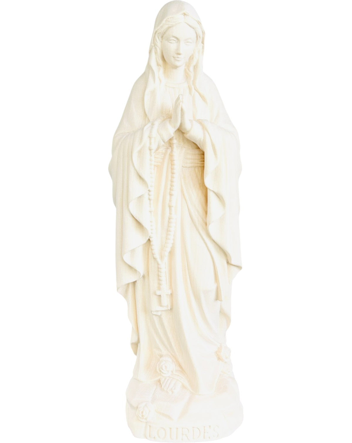Our Lady of Lourdes wood carved - color