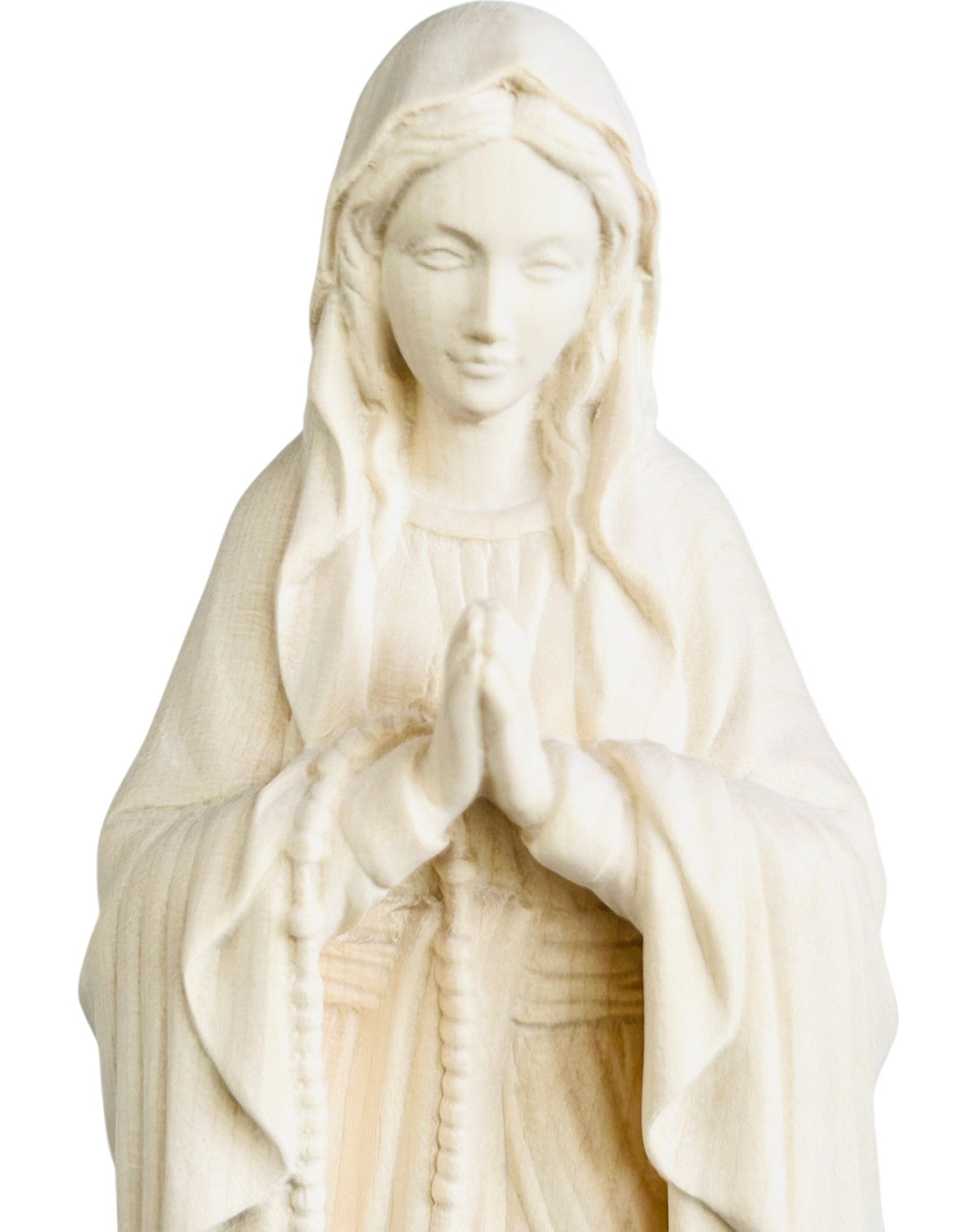 Our Lady of Lourdes wood carved - color
