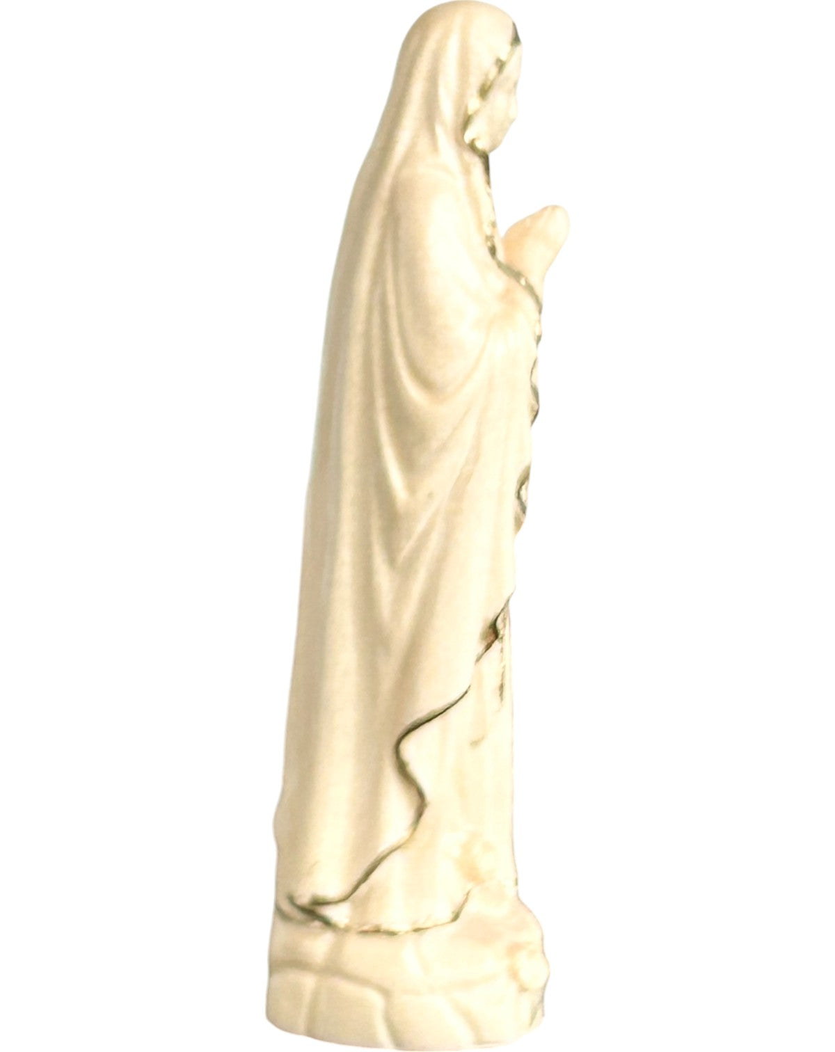 Our Lady of Lourdes wood carved - color