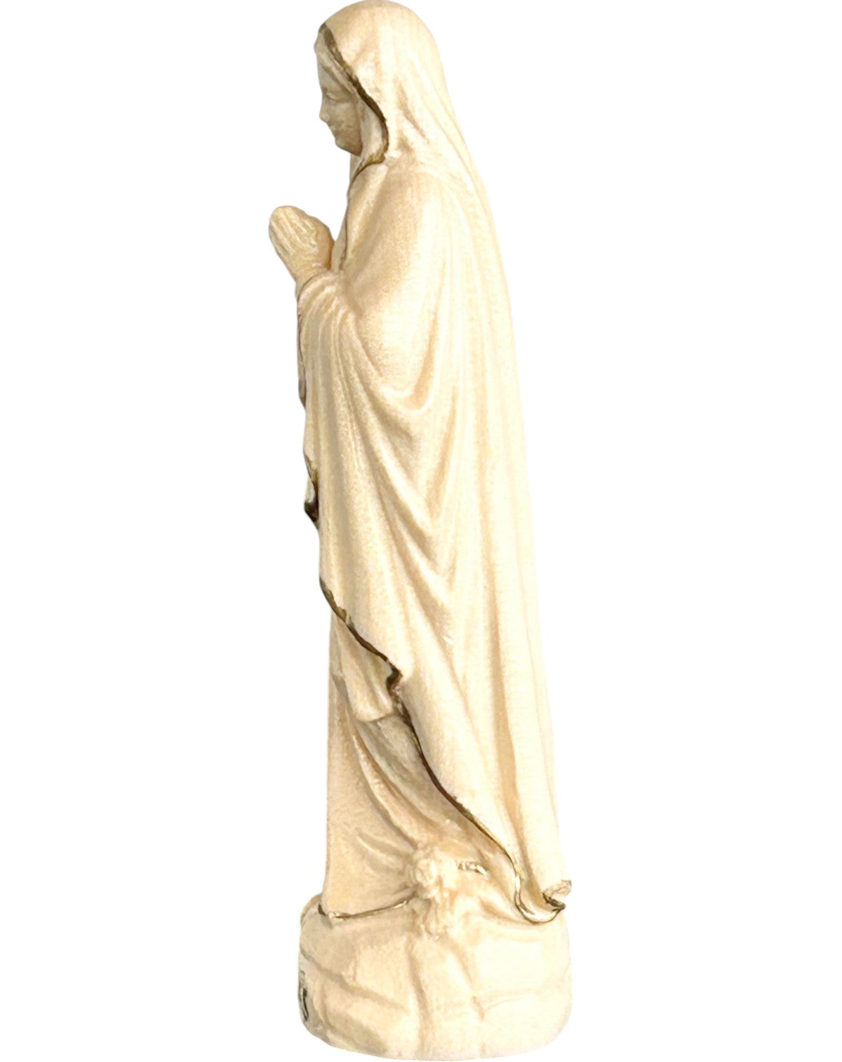 Our Lady of Lourdes wood carved - color