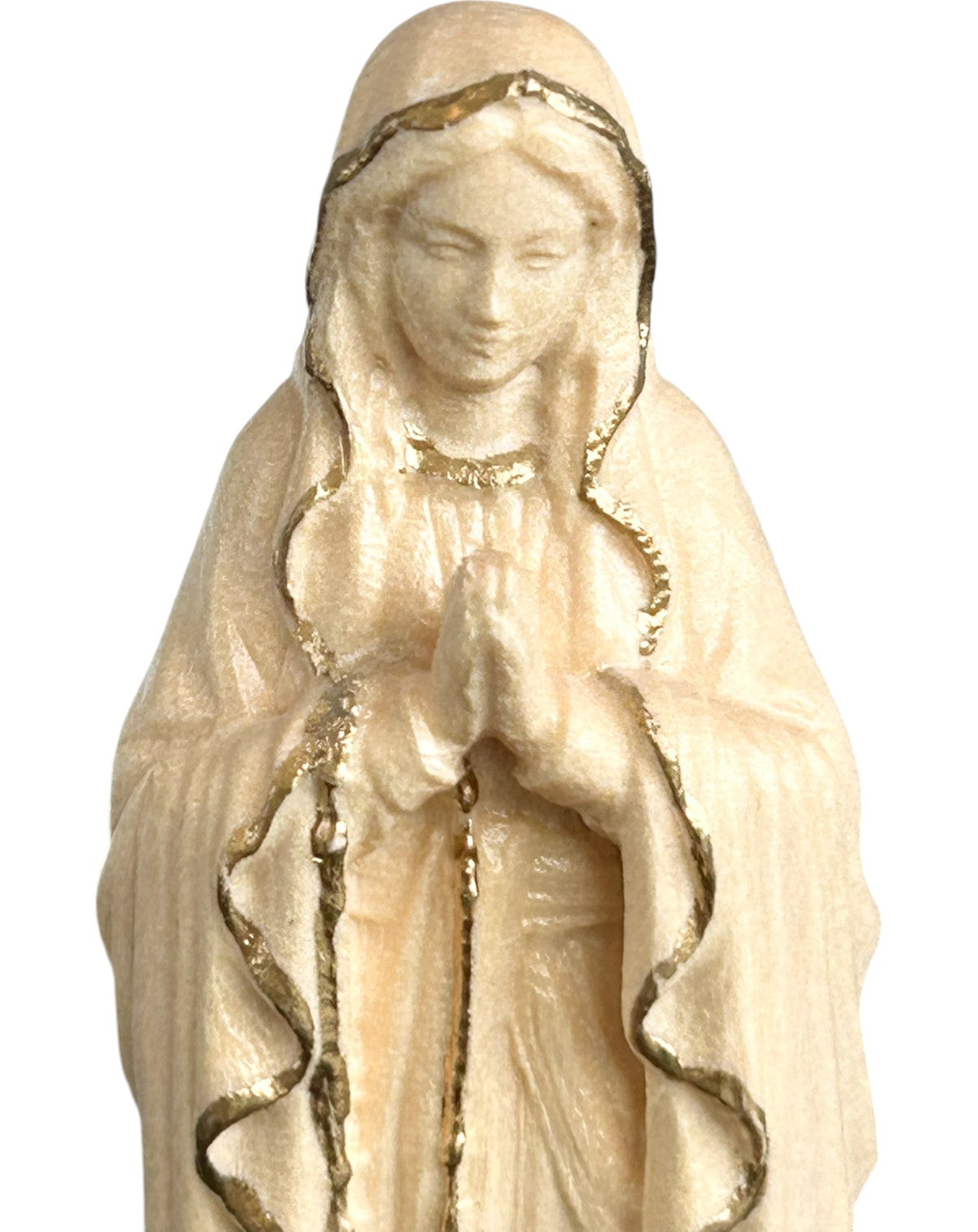 Our Lady of Lourdes wood carved - color