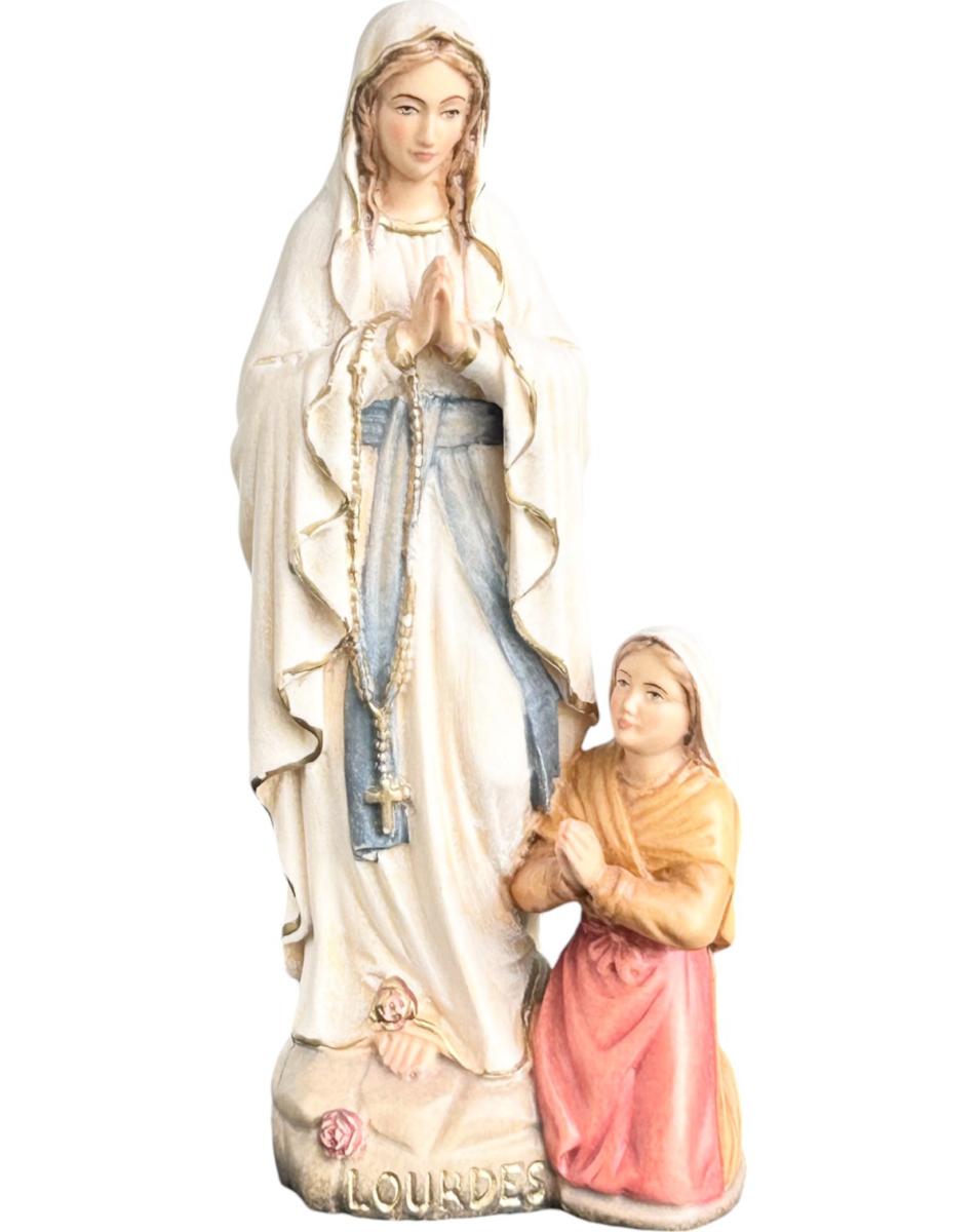 Our Lady of wooden Lourdes with Bernadette - color