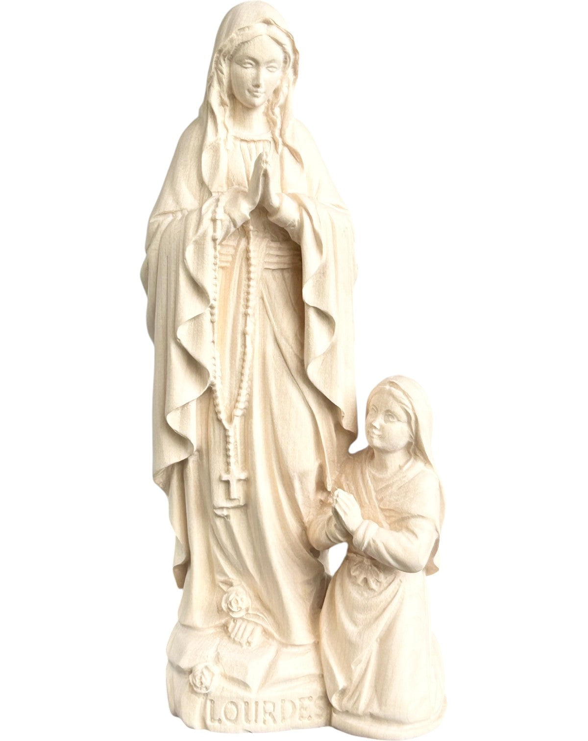 Our Lady of wooden Lourdes with Bernadette - color