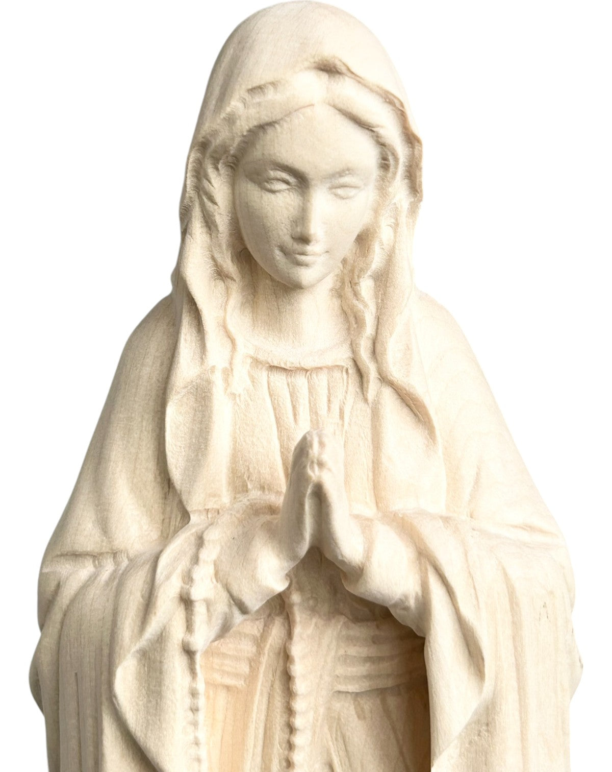 Our Lady of wooden Lourdes with Bernadette - color