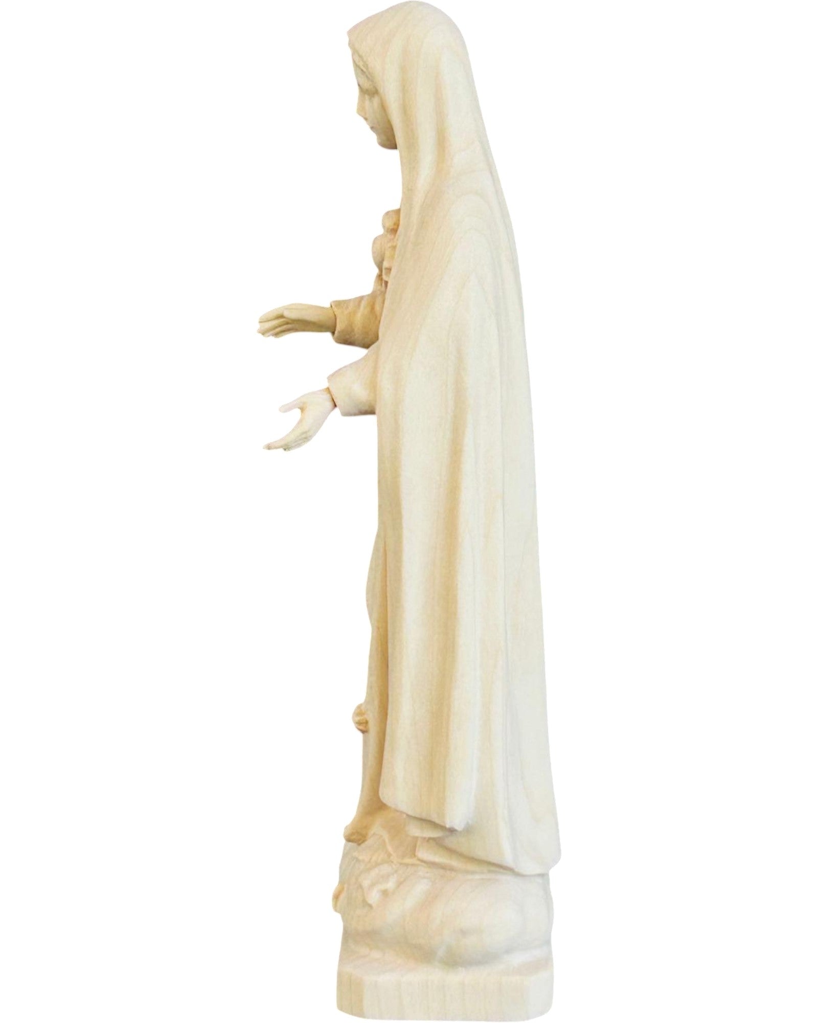 Fatima Sacred Heart of Mary in wood - color