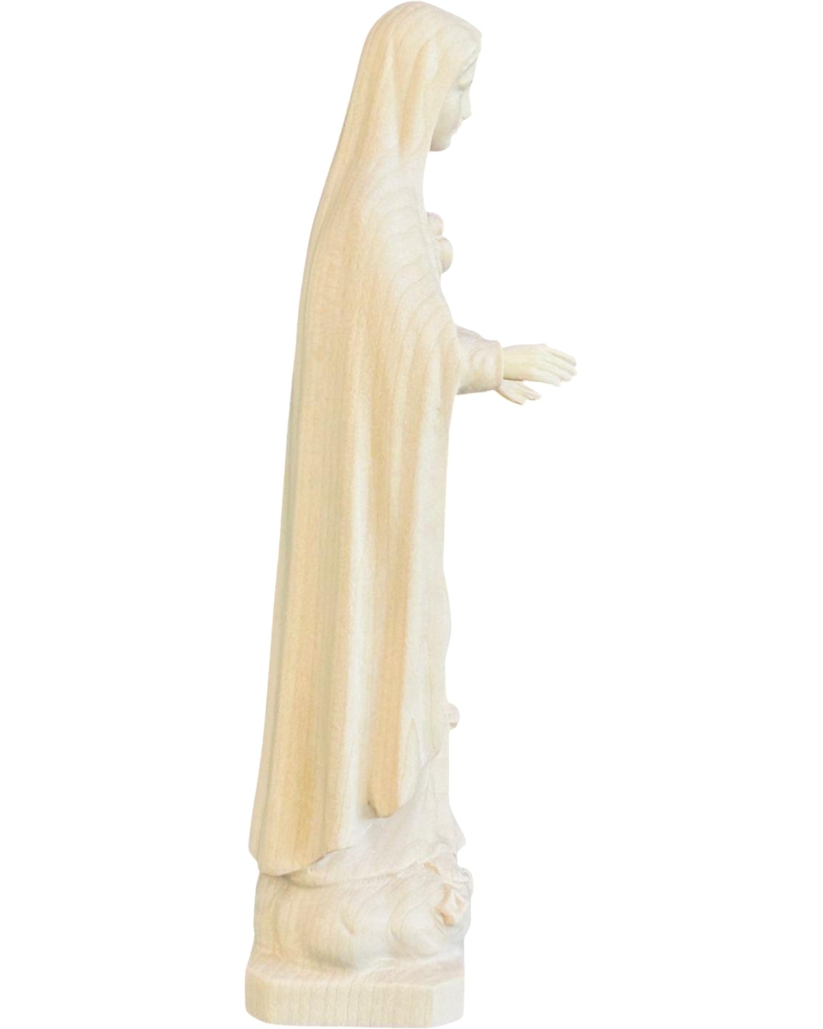 Fatima Sacred Heart of Mary in wood - color