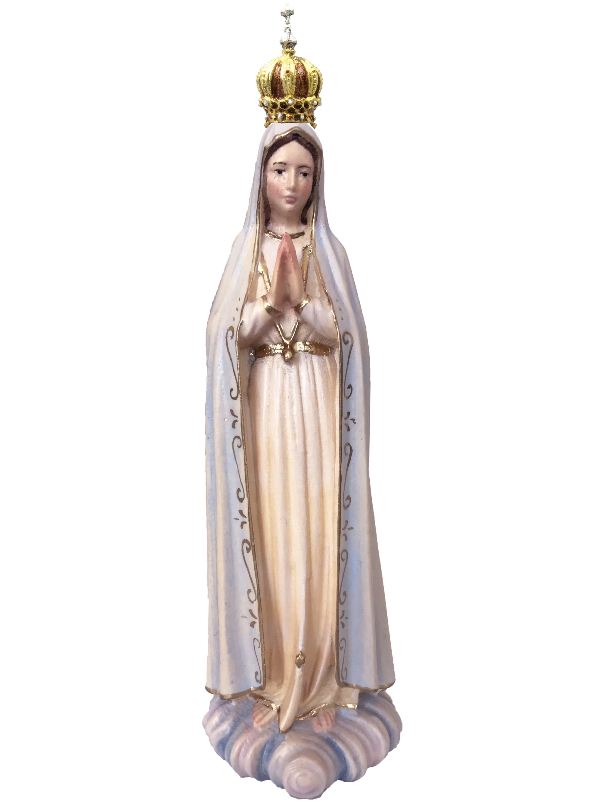 Our Lady of Fatima with Crown in wood - color