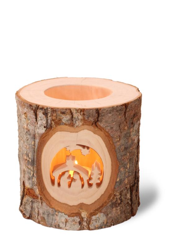 Candelero tronco de madera