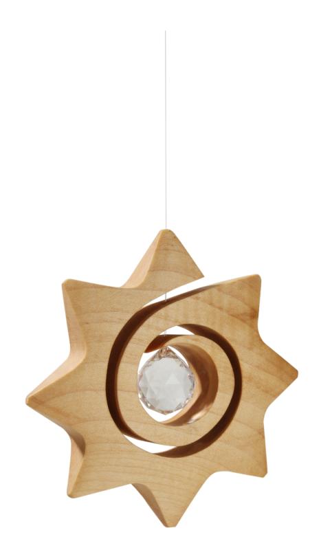 Stern aus Holz mit Swarovski-Stein