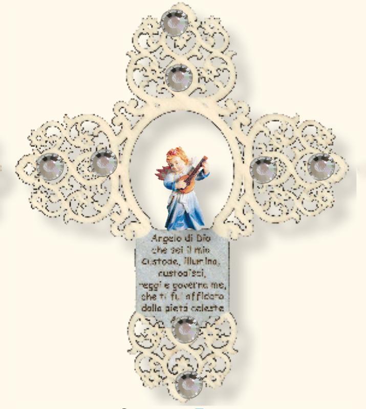 Ángel de la guarda con oración y Swarovski