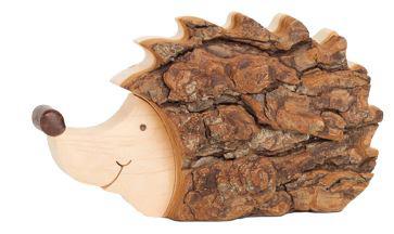 Holz Igel aus Erle mit Rinde