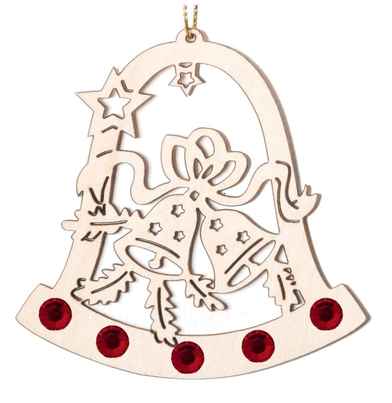 Christbaumschmuck Glocke mit Swarovski Kristallen