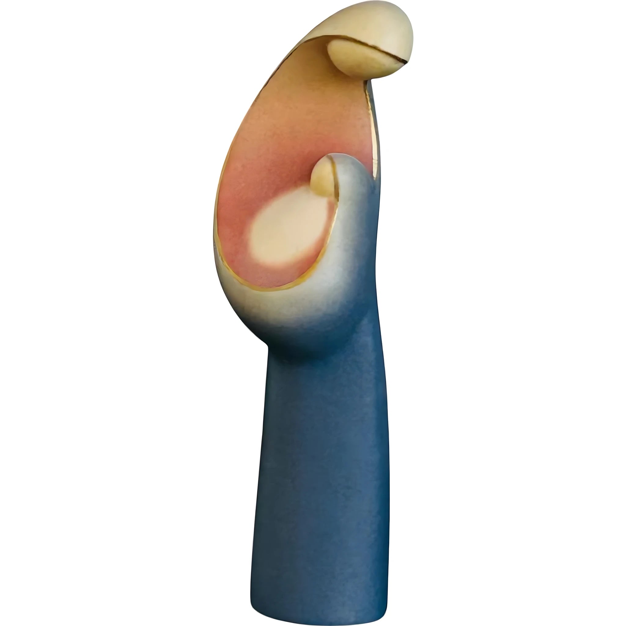Abstract sculpture The Embrace in hand-carved Val Gardena wood C - Colored maple wood / 60 cm