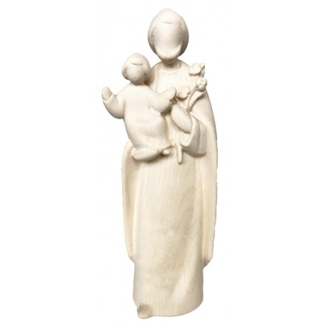Saint Joseph with Baby Jesus wood carved - natural