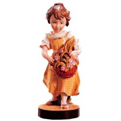 Wooden statue Girl with Flowers