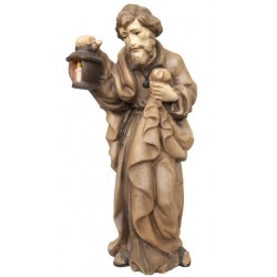Heiliger Josef Holz Krippenfigur - in Brauntönen lasiert