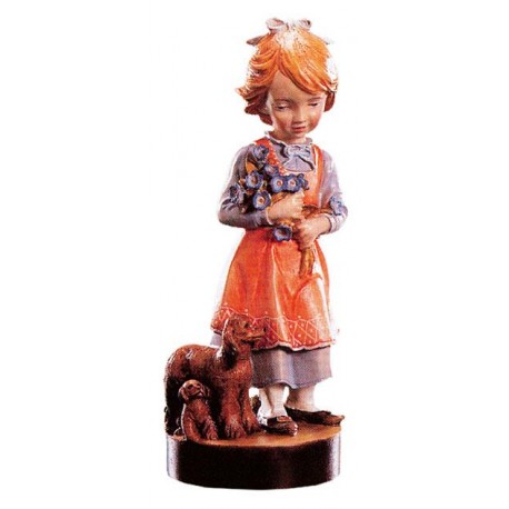 Figure Girl in wood with Flowers