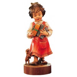 Girl sculpture with Gifts in wood